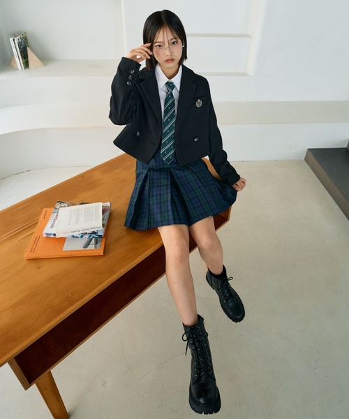 LOVETOXIC（ラブトキシック）の「【卒服・セレモニー】ボックスプリーツスカパン（スーツスカート・キッズ・ブラック/ネイビー/ライトグレー/カラフル・M:150cm/L:160cm）」の18枚目の写真