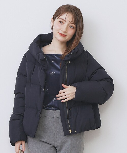 saruwa2ダウン　紺色　110cm KAWADAダウンショートコート【撥水/洗濯機OK/静電気防止裏地】《XS～LL