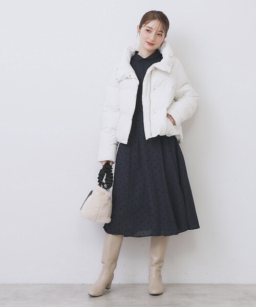 期間限定値下げ❣️【美品】2WAYピーチショート ダウンコート(撥水加工) セール】KAWADAダウンショートコート【撥水/洗濯機OK/静電気防止裏地