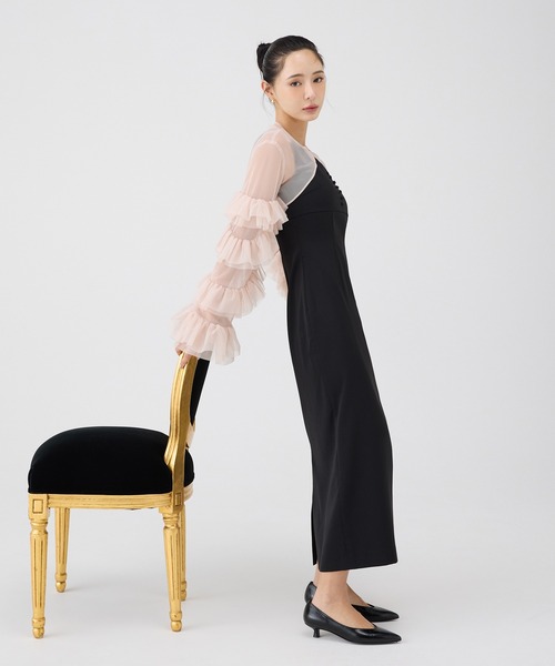 セール】ラッフルスリーブチュールボレロSETキャミドレス（ドレス