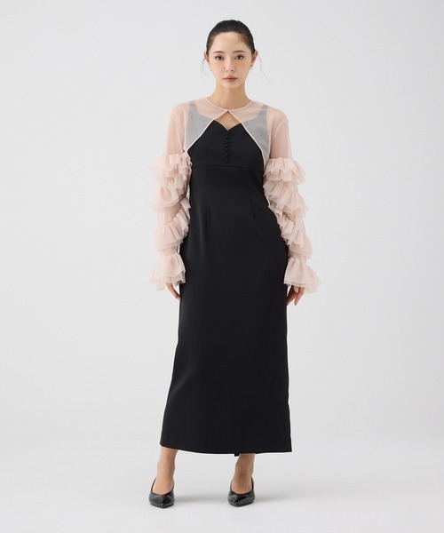 セール】ラッフルスリーブチュールボレロSETキャミドレス（ドレス