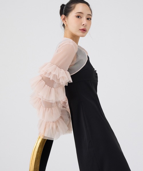 セール】ラッフルスリーブチュールボレロSETキャミドレス（ドレス