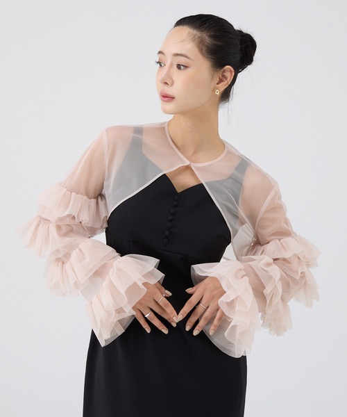 セール】ラッフルスリーブチュールボレロSETキャミドレス（ドレス
