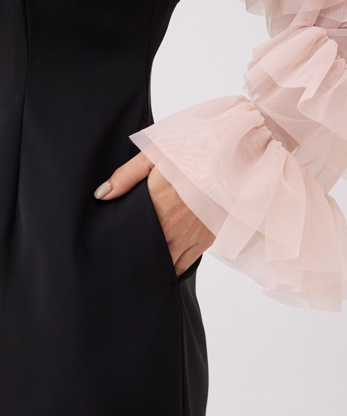 セール】ラッフルスリーブチュールボレロSETキャミドレス（ドレス