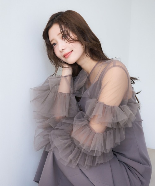 セール】ラッフルスリーブチュールボレロSETキャミドレス（ドレス