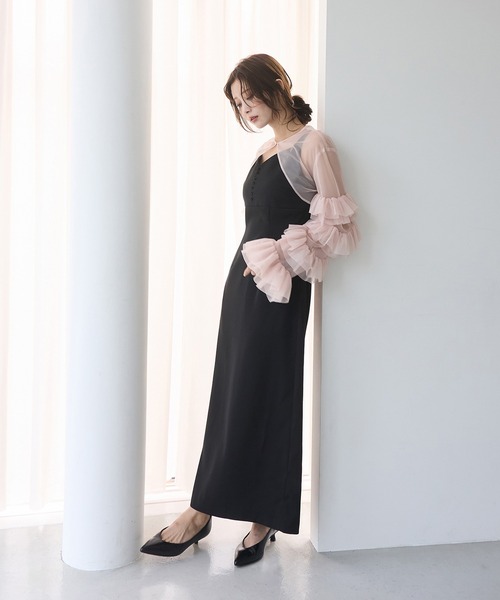 セール】ラッフルスリーブチュールボレロSETキャミドレス（ドレス