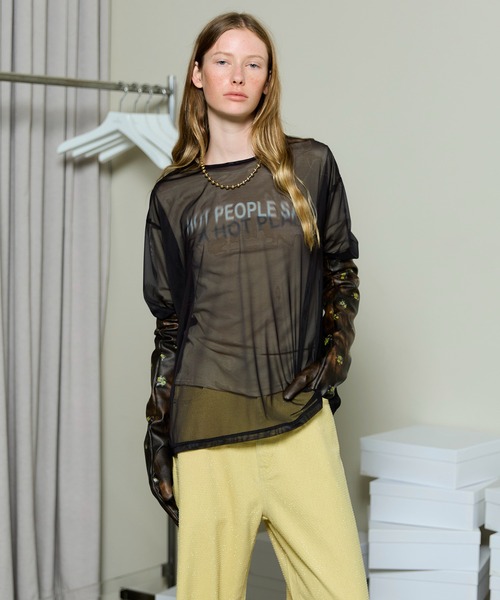 MAISON SPECIAL(メゾンスペシャル)の「Sheer Layered Long Sleeve T-shirt / シアーレイヤードロンTee(Tシャツ/カットソー・レディース・ベージュ/ブラック/ブルー・FREE)」の1枚目の写真