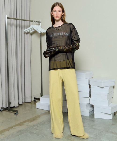 MAISON SPECIAL(メゾンスペシャル)の「Sheer Layered Long Sleeve T-shirt / シアーレイヤードロンTee(Tシャツ/カットソー・レディース・ベージュ/ブラック/ブルー・FREE)」の5枚目の写真