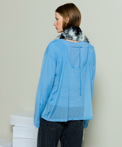 MAISON SPECIAL(メゾンスペシャル)の「Sheer Layered Long Sleeve T-shirt / シアーレイヤードロンTee(Tシャツ/カットソー・レディース・ベージュ/ブラック/ブルー・FREE)」の9枚目の写真