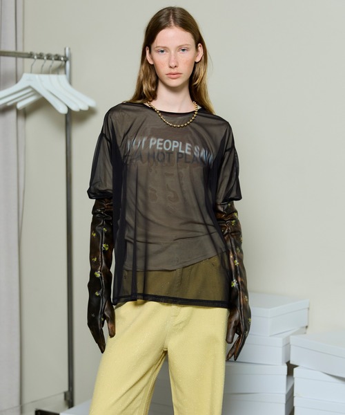 MAISON SPECIAL(メゾンスペシャル)の「Sheer Layered Long Sleeve T-shirt / シアーレイヤードロンTee(Tシャツ/カットソー・レディース・ベージュ/ブラック/ブルー・FREE)」の10枚目の写真