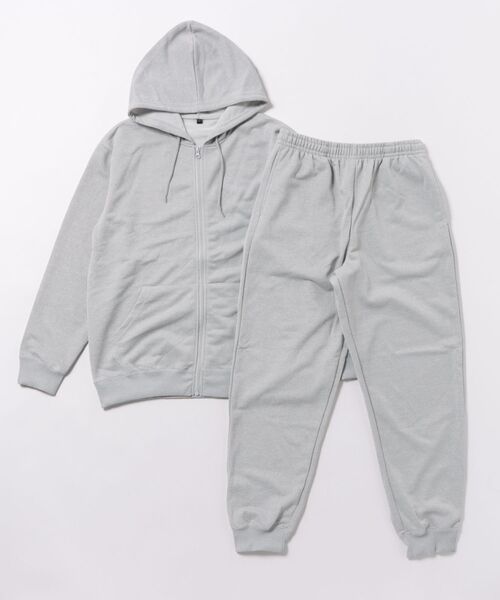 improves(インプローブス)の「スムース裏毛 ジップパーカー&ジョガーパンツ セットアップ(パーカー・メンズ・ネイビー/チャコール/ブラック/杢グレー・X-LARGE/LARGE/MEDIUM)」の2枚目の写真