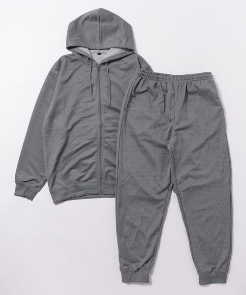 improves(インプローブス)の「スムース裏毛 ジップパーカー&ジョガーパンツ セットアップ(パーカー・メンズ・ネイビー/チャコール/ブラック/杢グレー・X-LARGE/LARGE/MEDIUM)」の3枚目の写真