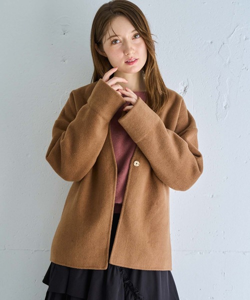 NOELA（ノエラ）の「ファーストール付きリバーミドルコート（その他アウター・レディース・レッド/キャメル・フリー）」の13枚目の写真