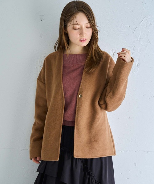 NOELA（ノエラ）の「ファーストール付きリバーミドルコート（その他アウター・レディース・レッド/キャメル・フリー）」の14枚目の写真