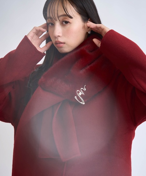 NOELA（ノエラ）の「ファーストール付きリバーミドルコート（その他アウター・レディース・レッド/キャメル・フリー）」の19枚目の写真