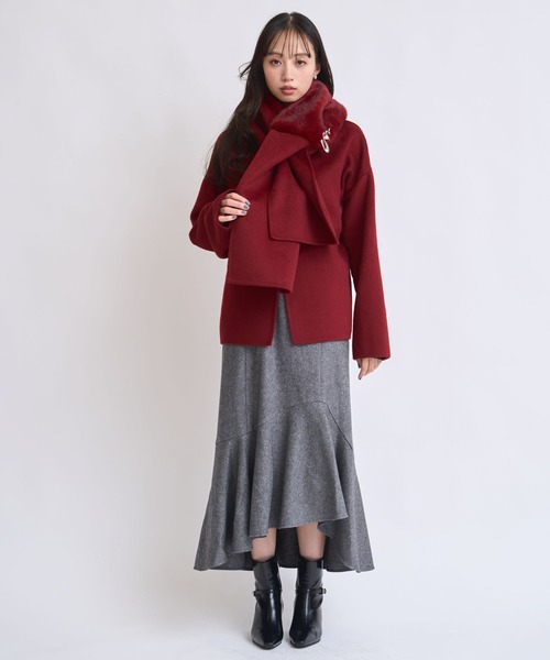 セール】ファーストール付きリバーミドルコート（その他アウター