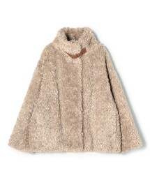 HERNO カーリーエコファー レザーベルトブルゾン