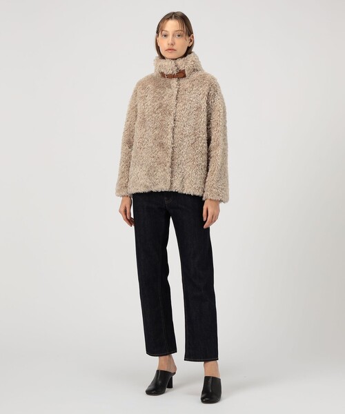 HERNO カーリーエコファー レザーベルトブルゾン（ブルゾン）｜HERNO