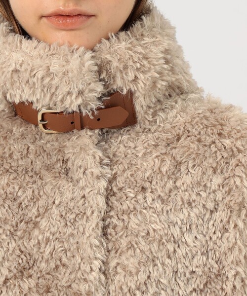 HERNO カーリーエコファー レザーベルトブルゾン（ブルゾン）｜HERNO