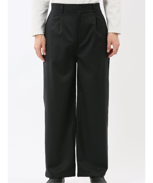 TAKA-Q（タカキュー）の「【ウール混 ストレッチ 防シワ】タカキュー NEO BASICS ワイドトラウザーパンツ(セットアップ可能)（スラックス・メンズ・グレー系その他2/ブラック・MEDIUM/LARGE/X-LARGE）」の5枚目の写真