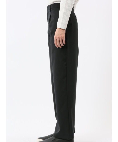 TAKA-Q（タカキュー）の「【ウール混 ストレッチ 防シワ】タカキュー NEO BASICS ワイドトラウザーパンツ(セットアップ可能)（スラックス・メンズ・グレー系その他2/ブラック・MEDIUM/LARGE/X-LARGE）」の6枚目の写真