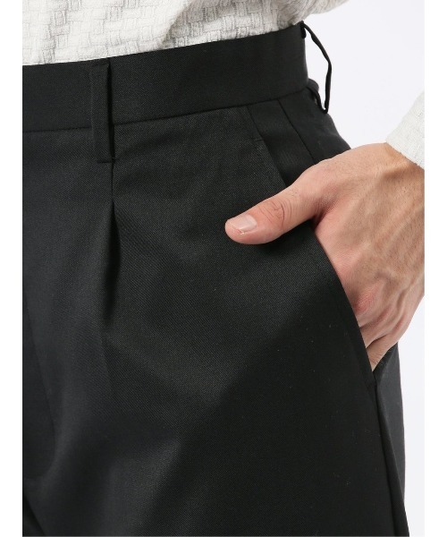 TAKA-Q（タカキュー）の「【ウール混 ストレッチ 防シワ】タカキュー NEO BASICS ワイドトラウザーパンツ(セットアップ可能)（スラックス・メンズ・グレー系その他2/ブラック・MEDIUM/LARGE/X-LARGE）」の7枚目の写真