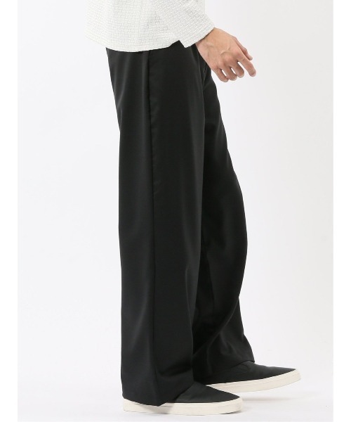 TAKA-Q（タカキュー）の「【ウール混 ストレッチ 防シワ】タカキュー NEO BASICS ワイドトラウザーパンツ(セットアップ可能)（スラックス・メンズ・グレー系その他2/ブラック・MEDIUM/LARGE/X-LARGE）」の13枚目の写真