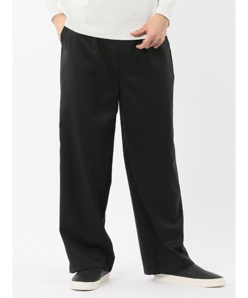 TAKA-Q（タカキュー）の「【ウール混 ストレッチ 防シワ】タカキュー NEO BASICS ワイドトラウザーパンツ(セットアップ可能)（スラックス・メンズ・グレー系その他2/ブラック・MEDIUM/LARGE/X-LARGE）」の10枚目の写真