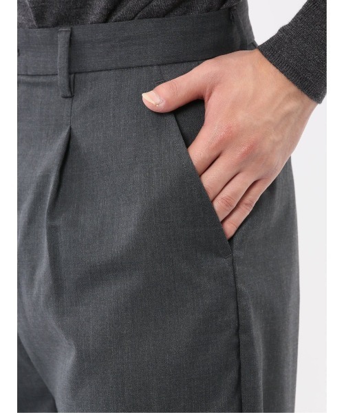 TAKA-Q（タカキュー）の「【ウール混 ストレッチ 防シワ】タカキュー NEO BASICS ワイドトラウザーパンツ(セットアップ可能)（スラックス・メンズ・グレー系その他2/ブラック・MEDIUM/LARGE/X-LARGE）」の18枚目の写真