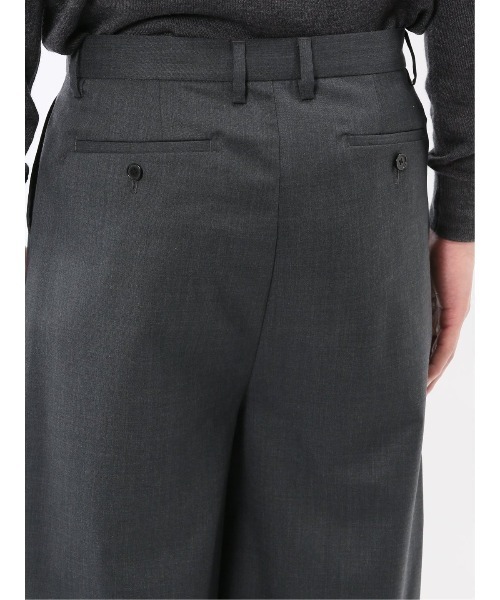 TAKA-Q（タカキュー）の「【ウール混 ストレッチ 防シワ】タカキュー NEO BASICS ワイドトラウザーパンツ(セットアップ可能)（スラックス・メンズ・グレー系その他2/ブラック・MEDIUM/LARGE/X-LARGE）」の19枚目の写真