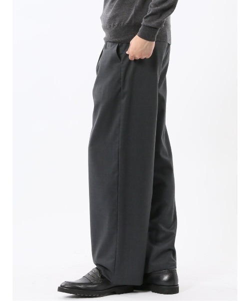 TAKA-Q（タカキュー）の「【ウール混 ストレッチ 防シワ】タカキュー NEO BASICS ワイドトラウザーパンツ(セットアップ可能)（スラックス・メンズ・グレー系その他2/ブラック・MEDIUM/LARGE/X-LARGE）」の20枚目の写真