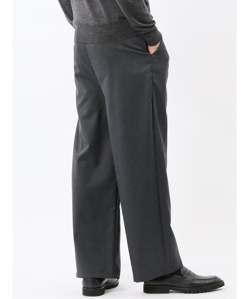 TAKA-Q（タカキュー）の「【ウール混 ストレッチ 防シワ】タカキュー NEO BASICS ワイドトラウザーパンツ(セットアップ可能)（スラックス・メンズ・グレー系その他2/ブラック・MEDIUM/LARGE/X-LARGE）」の22枚目の写真