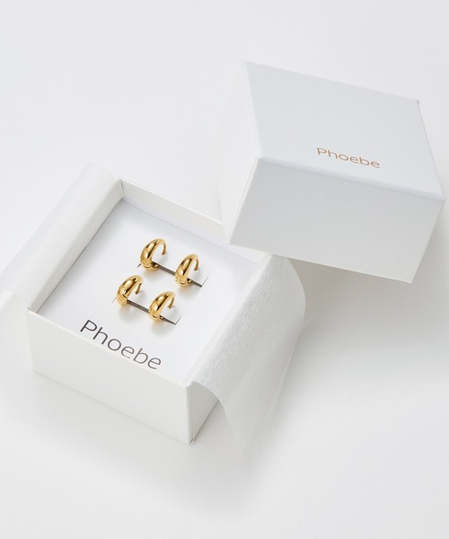 Phoebe（フィービィー）の「【SPECIAL SET】『金属アレルギー対応』メタルオーラフープペアピアス/ステンレス（ピアス（両耳用）・レディース・シルバー/シルバー×ゴールド/イエローゴールド・FREE）」の3枚目の写真