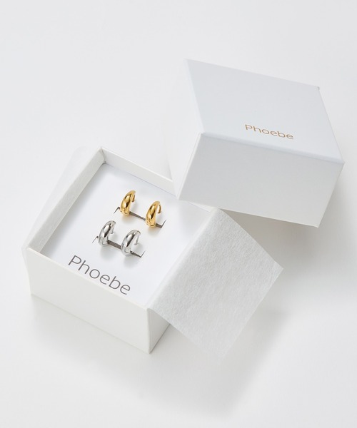 Phoebe（フィービィー）の「【SPECIAL SET】『金属アレルギー対応』メタルオーラフープペアピアス/ステンレス（ピアス（両耳用）・レディース・シルバー/シルバー×ゴールド/イエローゴールド・FREE）」の4枚目の写真