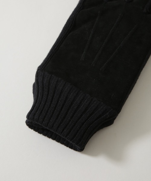 NANO universe(ナノユニバース)の「タッチパネル対応 Thinsulate スウェード×ニット切替グローブ(手袋・メンズ・ブラック/ネイビー・FREE)」の5枚目の写真