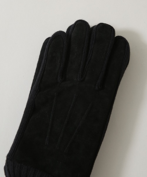 NANO universe(ナノユニバース)の「タッチパネル対応 Thinsulate スウェード×ニット切替グローブ(手袋・メンズ・ブラック/ネイビー・FREE)」の6枚目の写真