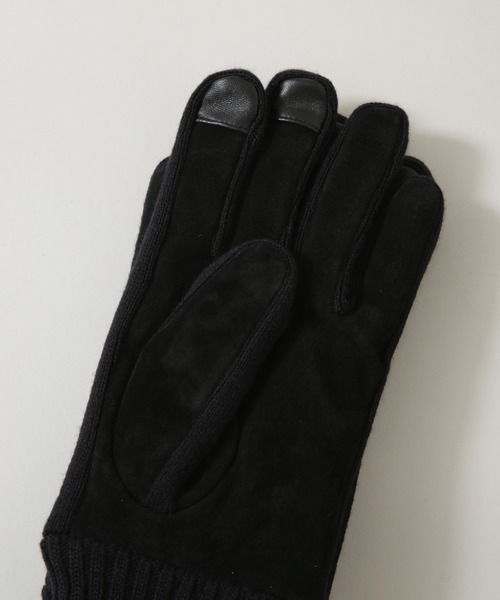 NANO universe(ナノユニバース)の「タッチパネル対応 Thinsulate スウェード×ニット切替グローブ(手袋・メンズ・ブラック/ネイビー・FREE)」の7枚目の写真