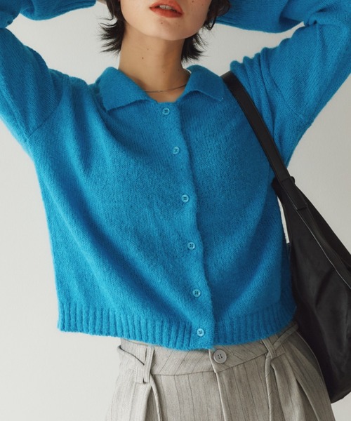 KUREN（クレン）の「ローゲージポロカーデ（カーディガン/ボレロ・レディース・ブルー/レッド・FREE）」の12枚目の写真