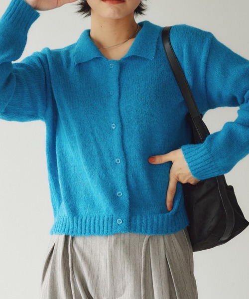KUREN（クレン）の「ローゲージポロカーデ（カーディガン/ボレロ・レディース・ブルー/レッド・FREE）」の13枚目の写真