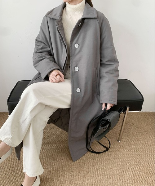 DECADE CLASSIC(ディケイド クラシック)の「DECADE CLASSIC ベーシックロングダウンジャケット (AW)(ダウンジャケット/コート・レディース・イエロー/グレー/ライトベージュ・FREE)」の7枚目の写真