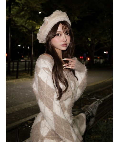 【〇】DimMoire ロゴ刺繍スウェードベレー帽 WHITE 〇】DimMoire ロゴ刺繍スウェードベレー帽 WHITE 刺繍ロゴベレー【一部