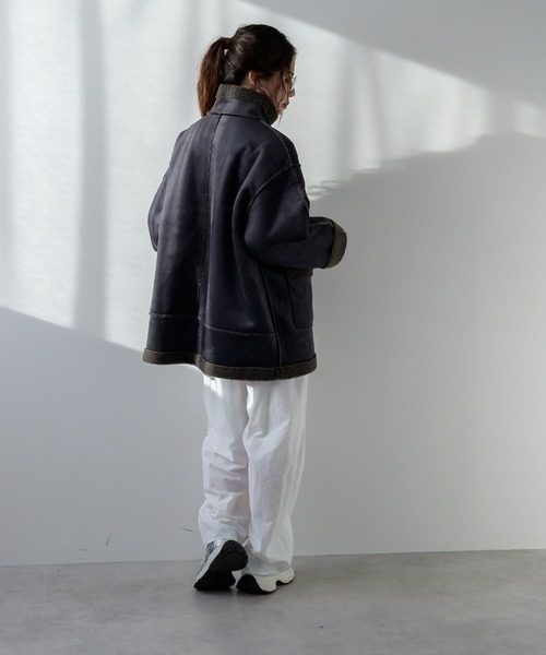 bohmal（ボマール）の「フェイクムートンスタンドジャケット（その他アウター・レディース・ブラック/チャコールグレー・FREE）」の15枚目の写真