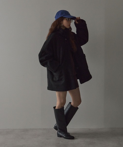 bohmal(ボマール)の「フェイクムートンスタンドジャケット(その他アウター・レディース・ブラック/チャコールグレー/ブラウン・FREE)」の19枚目の写真