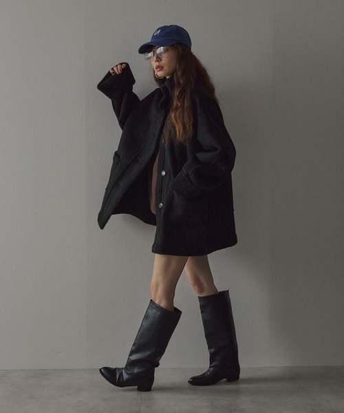 bohmal(ボマール)の「フェイクムートンスタンドジャケット(その他アウター・レディース・ブラック/チャコールグレー/ブラウン・FREE)」の21枚目の写真