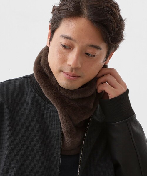 THE SHOP TK (ザ ショップ ティーケー )の「リバーシブルフェイクファーネックウォーマー(ネックウォーマー/スヌード・メンズ・ブラック/ダークブラウン・00)」の2枚目の写真