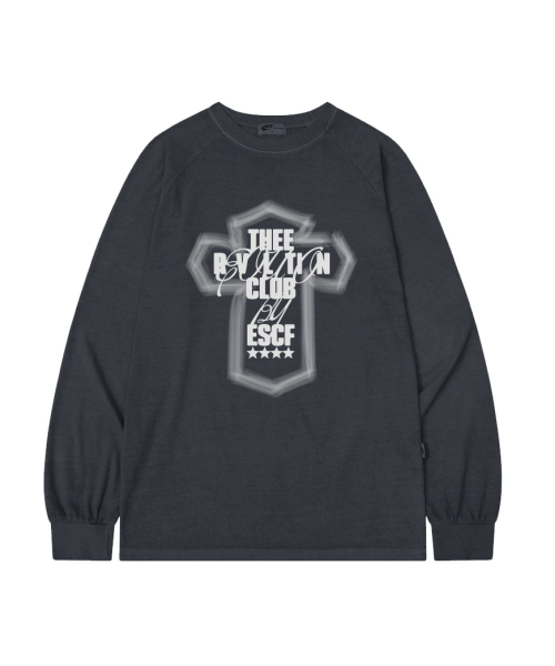 ESCAPEFROM（エスケープフロム）の「ライトクロスプリントオーバーサイズピグメントロングスリーブ [4色]（Tシャツ/カットソー・レディース・ブルー/グレー/バーガンディー/ブラウン・MEDIUM）」の7枚目の写真