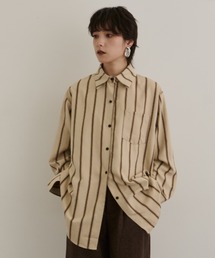DFFUR.（ディフル）の「スエードタッチワイドストライプオーバーシャツ（シャツ/ブラウス・レディース）」