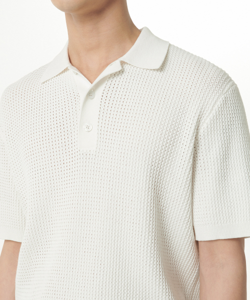 MUSINSA STANDARD（ムシンサスタンダード）の「クロシェニットポロシャツ[アイボリー]（ニット/セーター・メンズ・その他・XX-LARGE/LARGE/MEDIUM/SMALL/X-LARGE）」の4枚目の写真