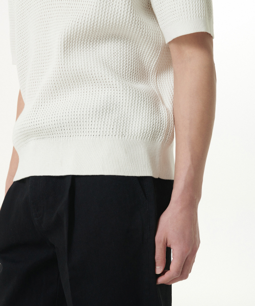 MUSINSA STANDARD（ムシンサスタンダード）の「クロシェニットポロシャツ[アイボリー]（ニット/セーター・メンズ・その他・XX-LARGE/LARGE/MEDIUM/SMALL/X-LARGE）」の6枚目の写真