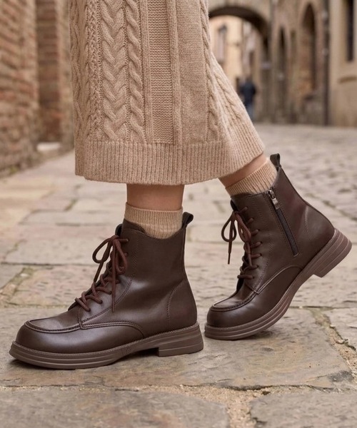 STYLEBLOCK（スタイルブロック）の「レースアップブーツ（ブーツ・レディース・ブラウン/ブラック・35/36/37/38/40/39）」の2枚目の写真
